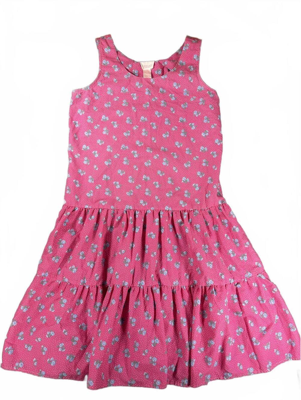 Vintage Carriage Court Floral Midi Dress Pink Cottagecore Prairie Dress M